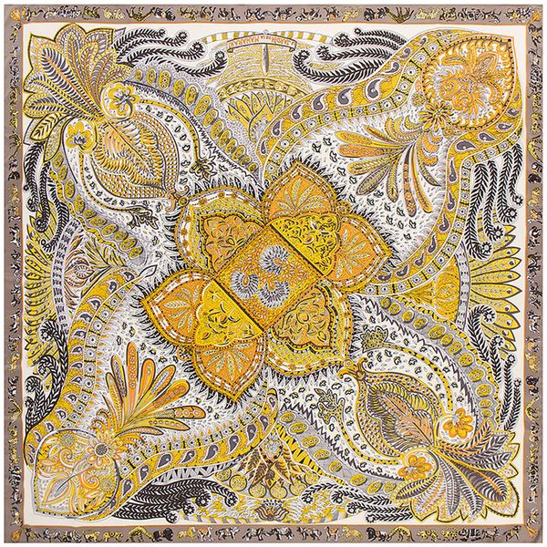 

sarongs 130cm fashion bandana women scarf luxury brand paisley hijab twill silk shawl scarfs for ladies foulard square scarves wraps 230407, Blue;gray