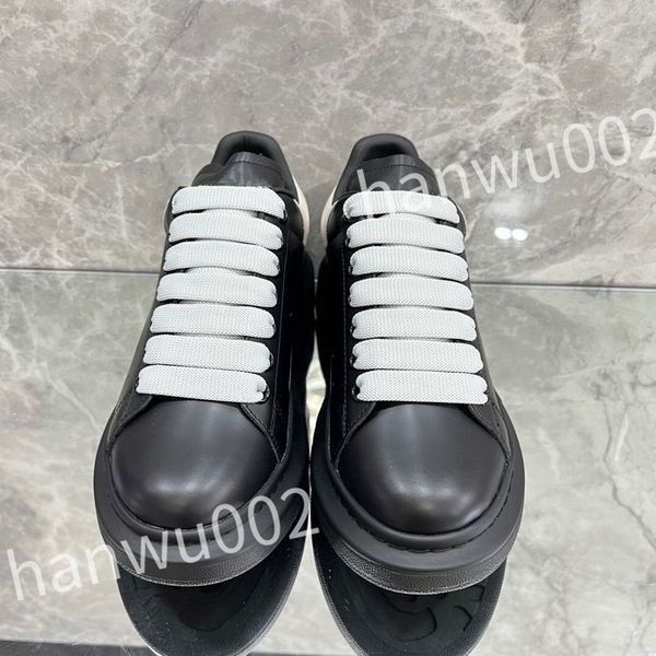

2023 luxury lady flat casual shoes womens travel leather lace-up sneaker cowhide fashion woman white shoe men gym sneakers, Black