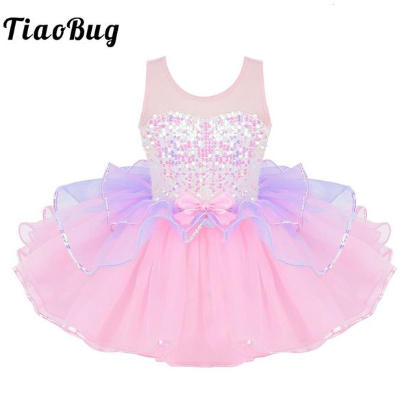

dancewear kids girls ballet dress shiny sequins tutu ballerina meshtulle cute bowknot costume gymnastics leotard ballerina ballet clothing 2, Blue