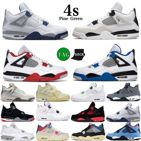 

sapphire 4 4s basketball shoes pine green military black cats midnight navy university toro bavo blue white oreo cactus jack mens trainers o