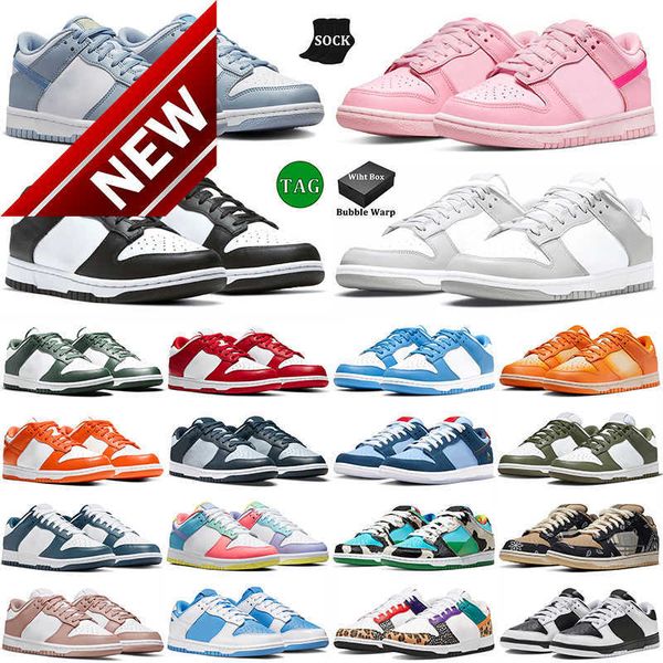 

retro low dunks with box low running shoes panda pink men women white black unc grey fog team green syracuse sail medium olive easter mens t