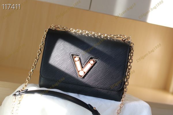 

9a-classic women's bag luxury designer handbag epi grain leather square twist's diagonal straddle bag fashion chain shoulder bag