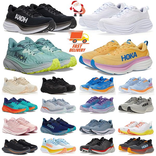 

2024 hoka outdoor hokas shoes women sneakers clifton 9 bondi 8 mens trainers Triple Black Cyclamen White Ice Water Peach Parfait sports, 32