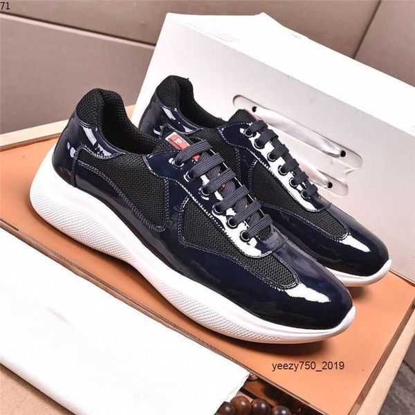 

men america's cup xl leather sneakers patent flat trainers black mesh lace-up casual shoes outdoor runner mkjl05487