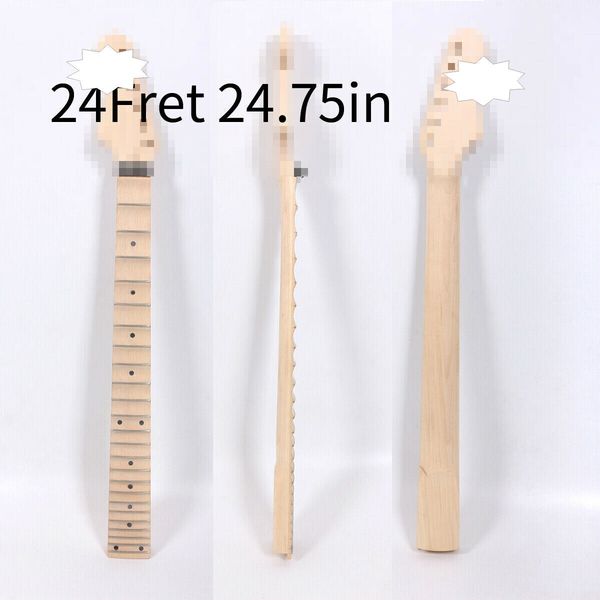 

maple guitar neck 24fret 24.75inch guitar project unfinished locking nut #s24
