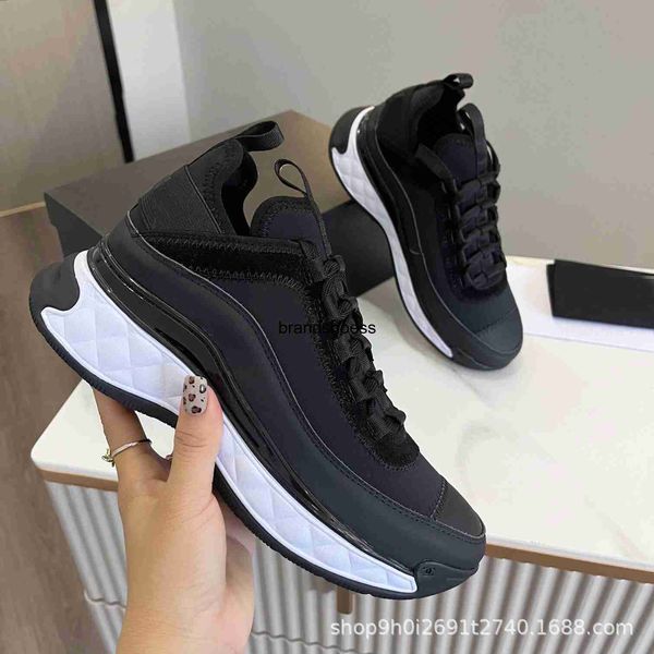 

2023 spring and summer new fashion balencigas sneakers thick bottom front lace up casual shallow mouth simple and comfortable single channel, Black