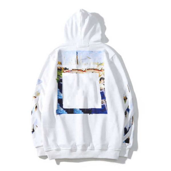 

offs luxury men's sweatshirts brand classics pullover shirts hoodies designers women sweater high street men arrow cross letter hoodie, Black