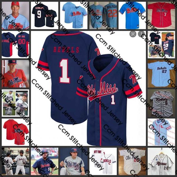 

2022 ncaa custom stitched ole miss rebels baseball jersey 1 jacob adams jerseys 6 thomas dillard 2 ryan olenek 15 grae kessinger 28 austin m, Black
