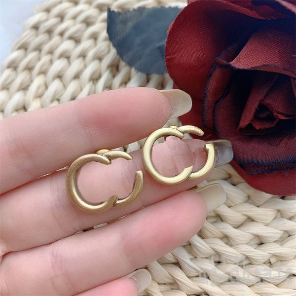 

gold plated luxury jewelry stud earings for teen girls 12-14 years old metal classical g double shape orecchini women mens cjeweler earrings, Golden;silver