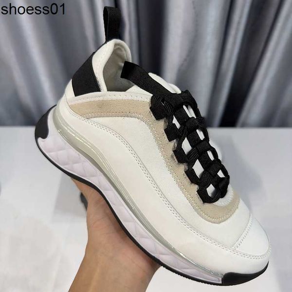 

channel sports shoes women's 2022 spring and autumn new thick sole air cushion small white shoes with elevated inner leather casual sho, Black