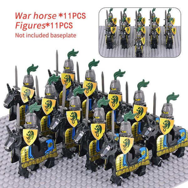 

model kits medieval military sets cavalry figures building blocks soldier spartan warrior knights roman weapons accessories toys for kids p2