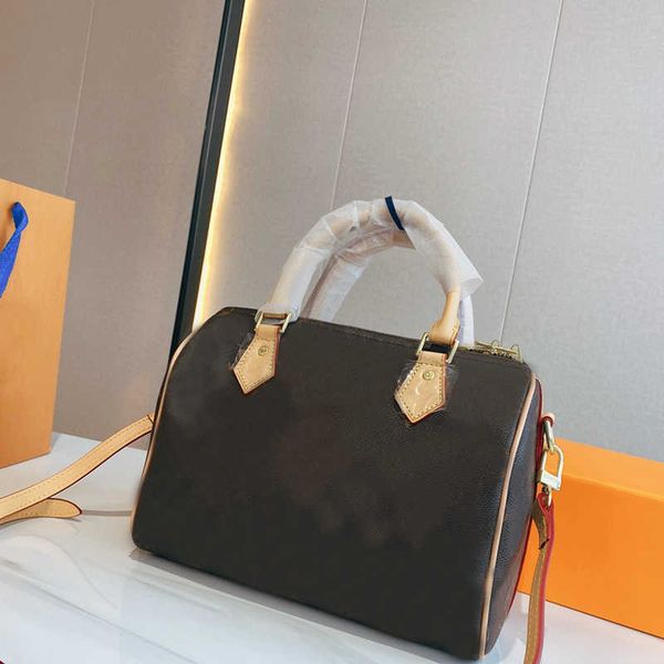 

designer bag tote 2023 women genuine real leather speedy handbag shoulder bag 25 strap handbags ladies tote can stamping luxurys design