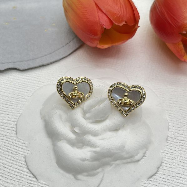

designer brand stud earrings luxury women fashion jewelry saturn earing metal pearl earring cjeweler woman orecchini 54dwsa, Golden;silver