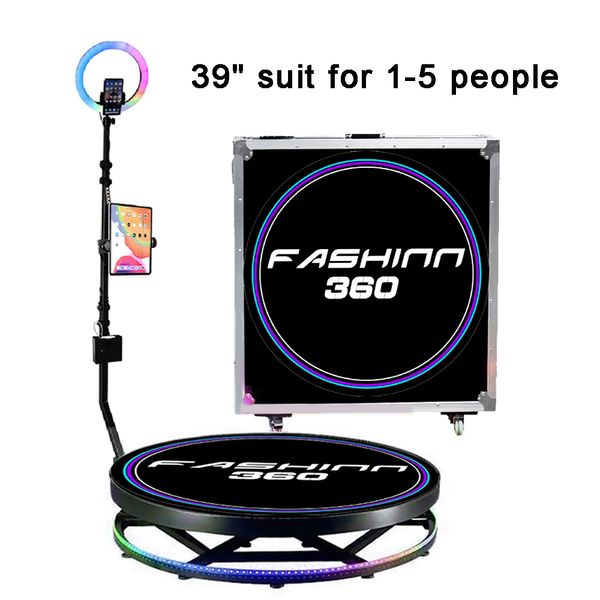 

fashinn360 39inch 360 p booth machine with flight case for parties with ring light, logo customization, automatic slow motion 360 spin camer