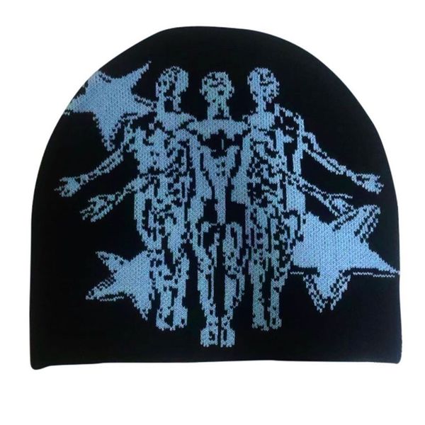 

beanieskull caps aesthetic hat men women quality wool warm kpop fashion hundred take ins net red design gothic harajuku beanie 230408, Blue;gray