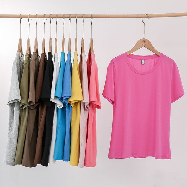 

women s t shirt 94 cotton summer fashion women t basic o neck girls black tee femme camisetas de mujer m301 230408, White