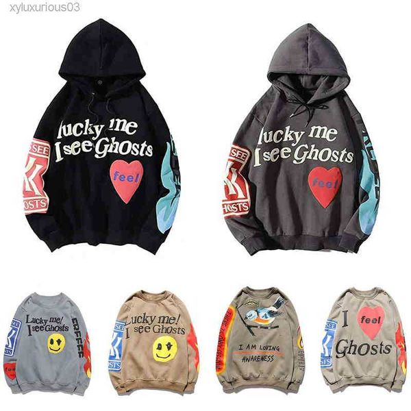 

lucky me i see ghosts 3d printed hooded long sleeve women's sweater, Black