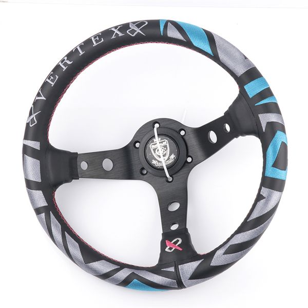

vertex style 13inch genuine leather embroidery drift sport steering wheel
