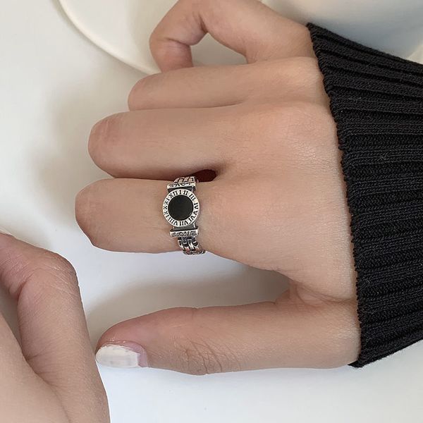 

band rings sterling silver rings 2023 new fashion female retro roman numerals design senior student ring promise rings for her matching ring