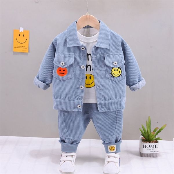 

clothing sets spring autumn baby boy clothes 1 to 5 years turn down collar corduroy cardigan jackets outwear t shirts pants 3 pcs outfits 23, White