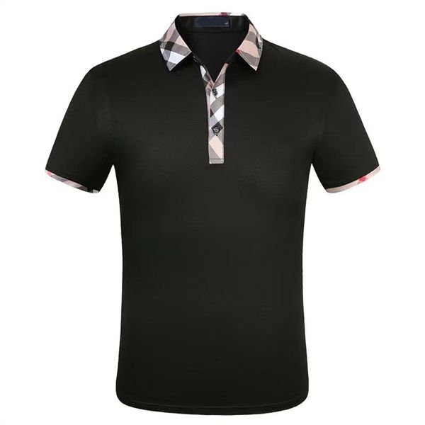 

2023 li xia polo shirt plaid collar t-shirt embroidered business men's mercerized cotton men's short sleeve t-shirt women's a, White;black