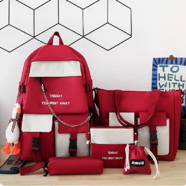 

backpack school bags student large-capacity high-value new backpack set of five