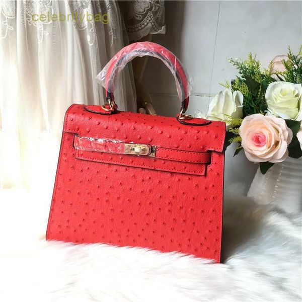 

designer kellies handbags hemres leather ostrich cow original one shoulder oblique straddle bag gujia same style network red fashion has log