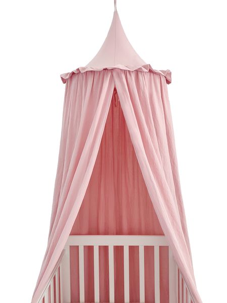 

crib netting 100 cotton kids room deco baldachin with frill bed curtain canopy for nursery 230407