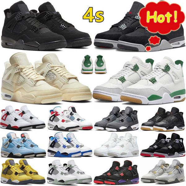 

4 4s mens basketball shoes pine green military black cat canvas seafoam sail red thunder university blue fear pack midnight navy men women t