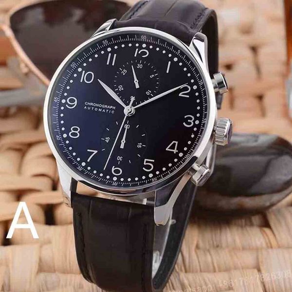 

mens quartz chronograph watch black blue leather101, Slivery;brown