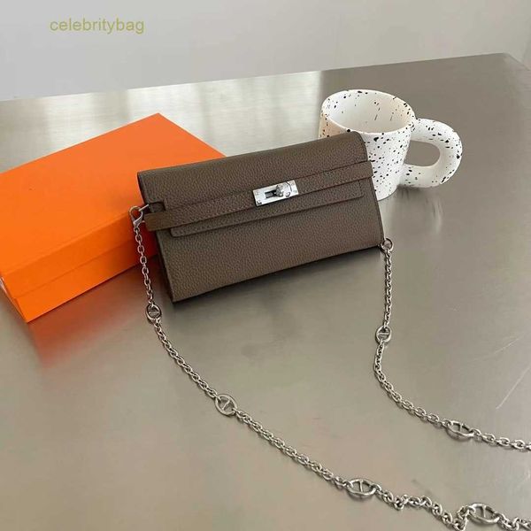 

designer kellies handbags hemres lychee wallet pattern classic oat cowhide handle chain straddle shoulder bag girl 2 has logo galb