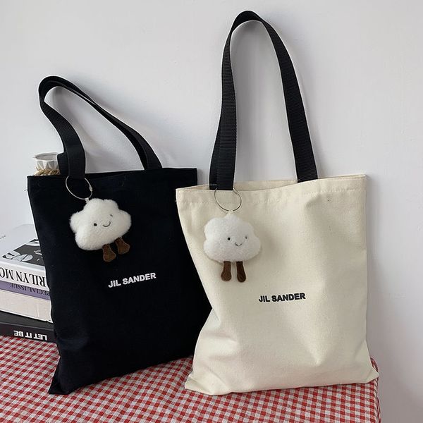 

evening bags canvas shopper printed letters tote reusable travel folding shopping ladies shoulder handbags 230407