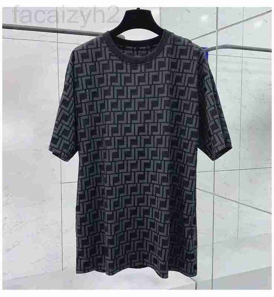 

men's t-shirts designer ff full print jacquard crewneck short sleeve t-shirt men's loose casual all-match half oajc, White;black