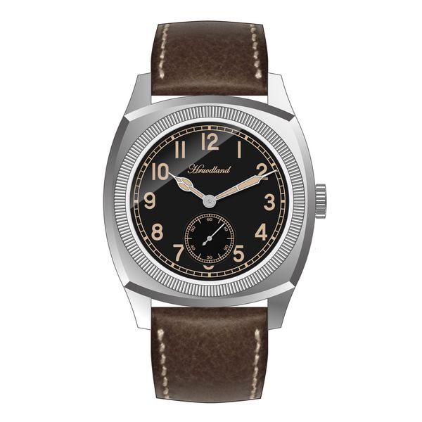 

wristwatches hruodland f018 classic automatic dress men s watches spphire galss seagull st17 mechanical stainless steel wristwatch for male, Slivery;brown