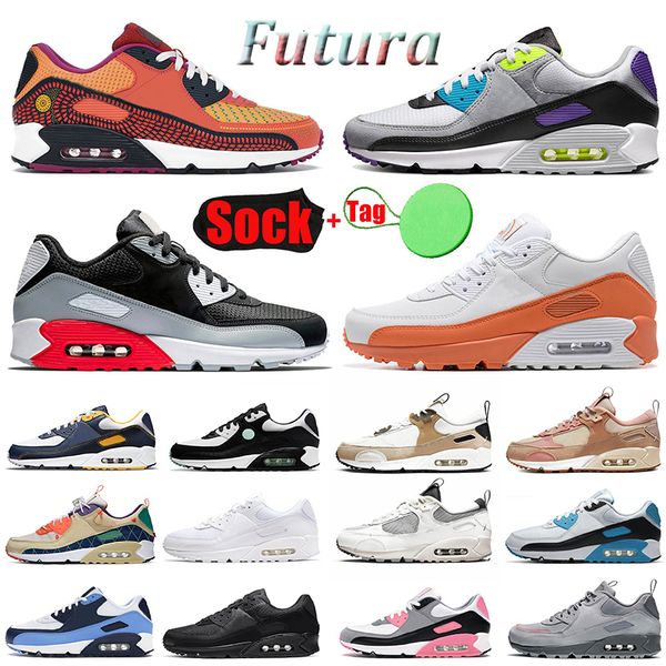 

designer 90 running shoes classic 90s men sports triple black white mesh red wolf grey polka dot orange laser blue hyper royal trainer sneak