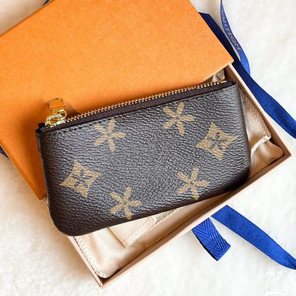 

card holder keychain genuine leather m62650 womens key coin purse mens wallet black with box luxury designer small zippy wallets coin purses, Red;blue