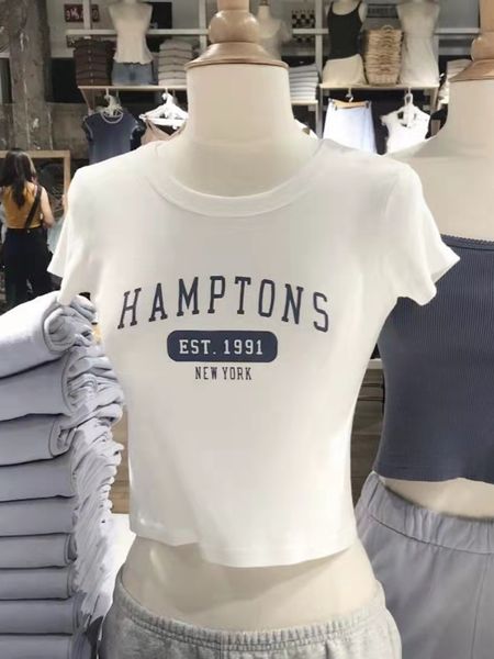 

women s t shirt vintage letter print slim t shirt summer casual o neck short sleeve cotton t shirt streetwear y2k chic 230407, White