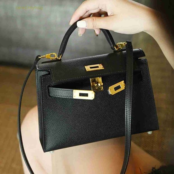 

designer kellies handbags hemres leather bag second-generation women's 2023 new mini portable palm print shoulder messenger has logo nj