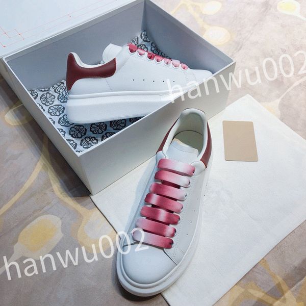 

2023 new designer casual shoes woman shoe leather lace up men fashion platform sneakers white black mens womens