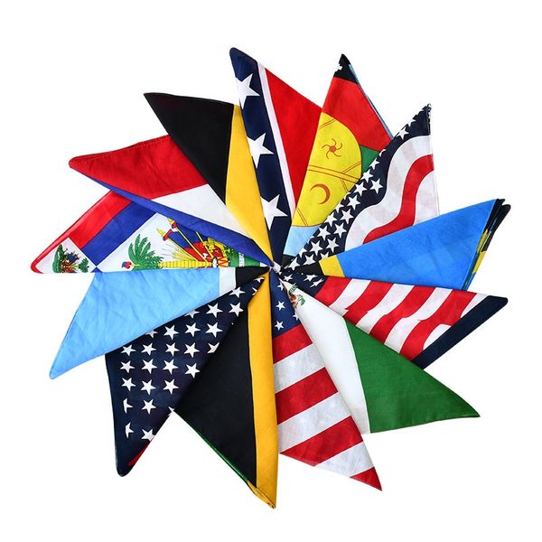 

headbands 60pcs 54*54cm cotton confederate hiphop bandanas civil war battle bandana headwrap outdoor flag kerchief headbands 0383, Silver