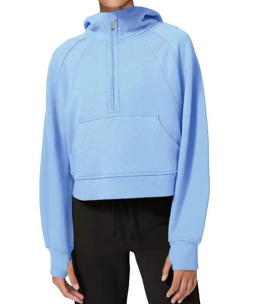 

designer hooded sweatshirt ladies sweatshirt zip hoodie womens yoga suit gym sportswear outdoor sports jogging hoody thick long-sleevedd, Black