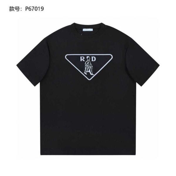 

prad designer t shirt spring fashion letter printing short sleeved mens womens loose pullover tshirt casual half sleeve, White;black