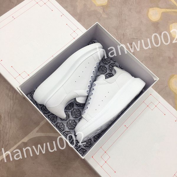 

2023 new men women fashion shoes lace-up flat platform designer sneaker black genuine leather air cushion sneake