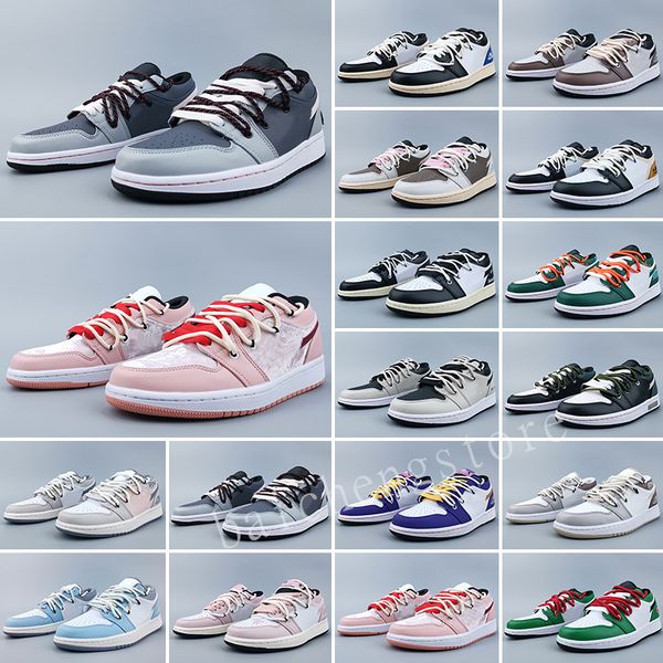 

1 1s mens low basketball shoes fragment panda shadow wolf grey court purple sier paris bred toe spruce aura laser men trainers chaussures us, White;red
