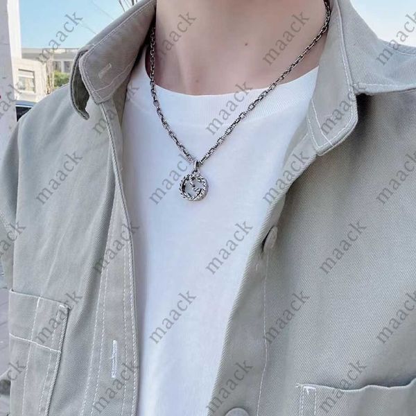 

never fading 18k gold plated brand designer double letter crystal rhinestone stainless steel choker necklace chain jewelry accessories m2304, Silver