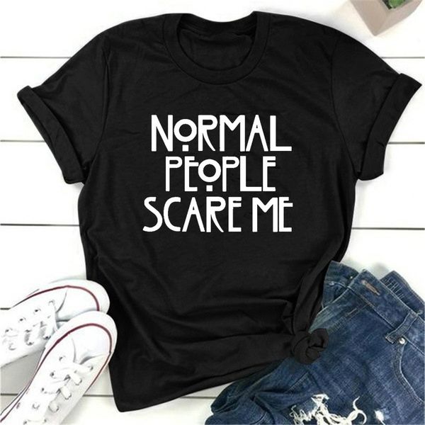 

womens tshirt ordinary people are afraid of me letter printed womens tshirts summer casual short sleeved shirts harajuku cute cartoon chlor, White