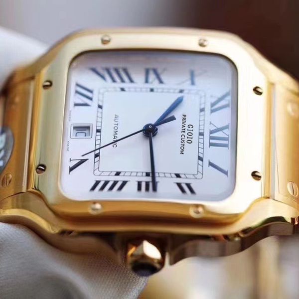 

mens automatic mechanical calendar watch blue rome gold101, Slivery;brown