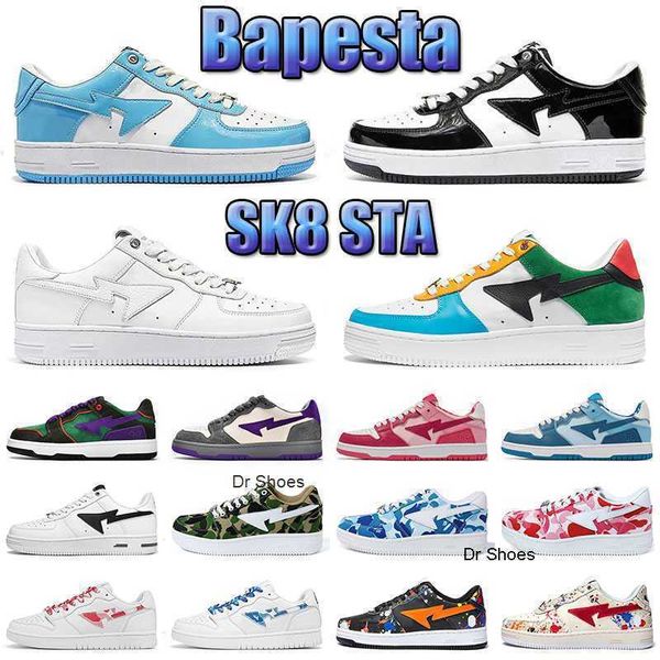 

bapestas baped men women casual shoes designer sneaker bapesta fashion sk8 sta camo black white green red orange camouflage trainer sports