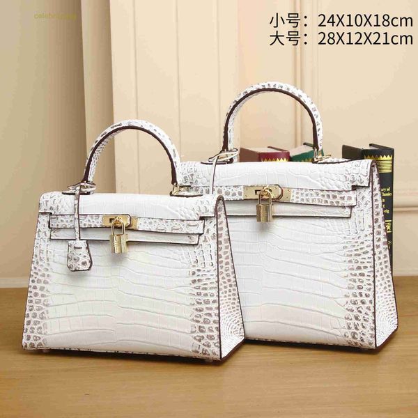 

designer kelyss handbags hemrres classic crocodile belly pattern women's leather fashion high-end hand single-shoulder diagonal has log