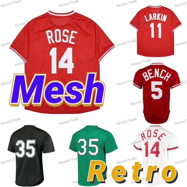 

retro jersey frank thomas mesh vintage bo jackson pete rose barry larkin mens jerseys collection shirts stitched mn v-neck button-up pullove, Blue;black